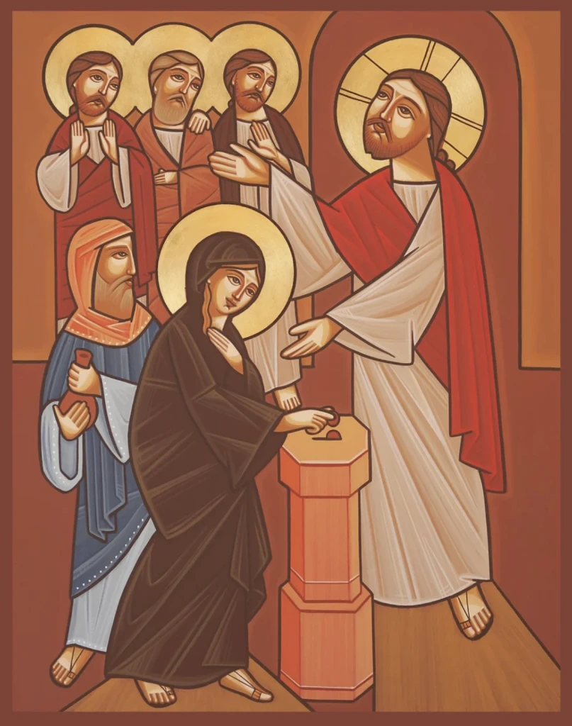 Coptic icon of the widow's offering